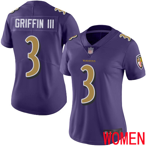 Baltimore Ravens Limited Purple Women Robert Griffin III Jersey NFL Football #3 Rush Vapor Untouchable->youth nfl jersey->Youth Jersey